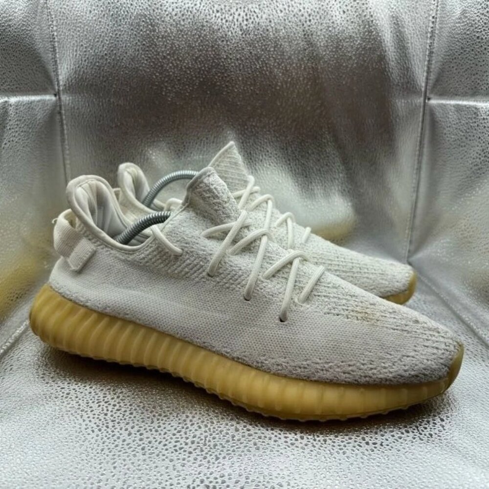 Size 12 - Adidas Yeezy Boost 350 V2 Ivory Mens‎ Lace-Up Running Sneakers CP9366